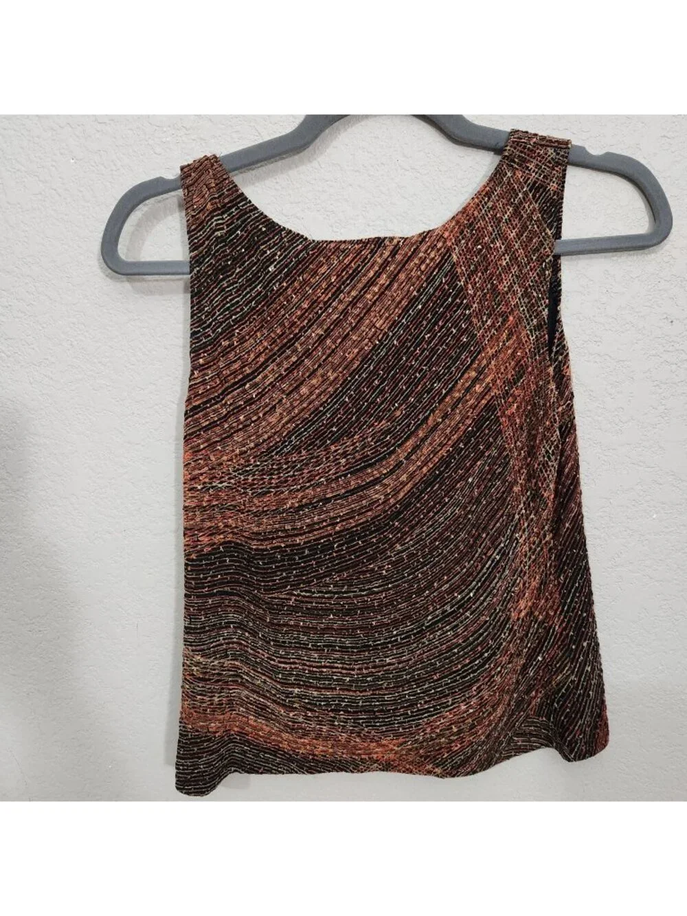 Coldwater Creek Swirl Print Shell PS Acetate/Polyester Blend Sleeveless Top